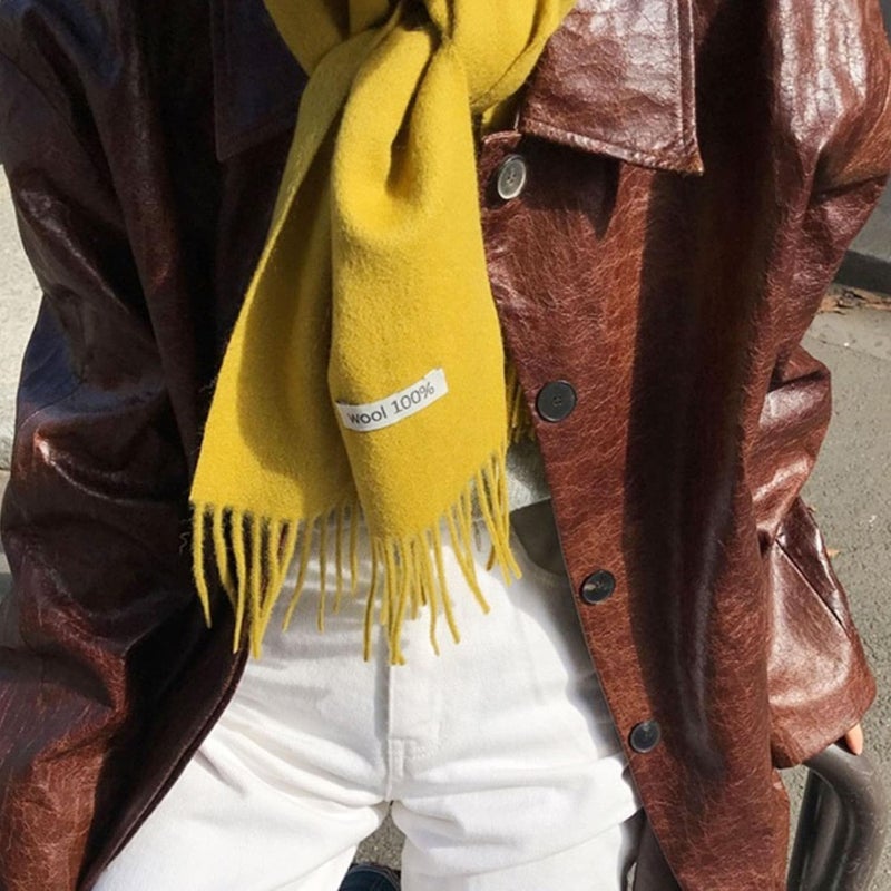 linişte 100% Wool Scarf - Men and Women Winter Warm Soft Luxurious Solid Colors Gift Box - Image 4